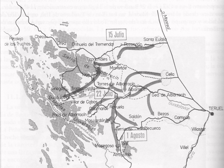 Plano de operaciones militares en la Sierra de Albarracín (Guerra civil en Aragón, ed.)