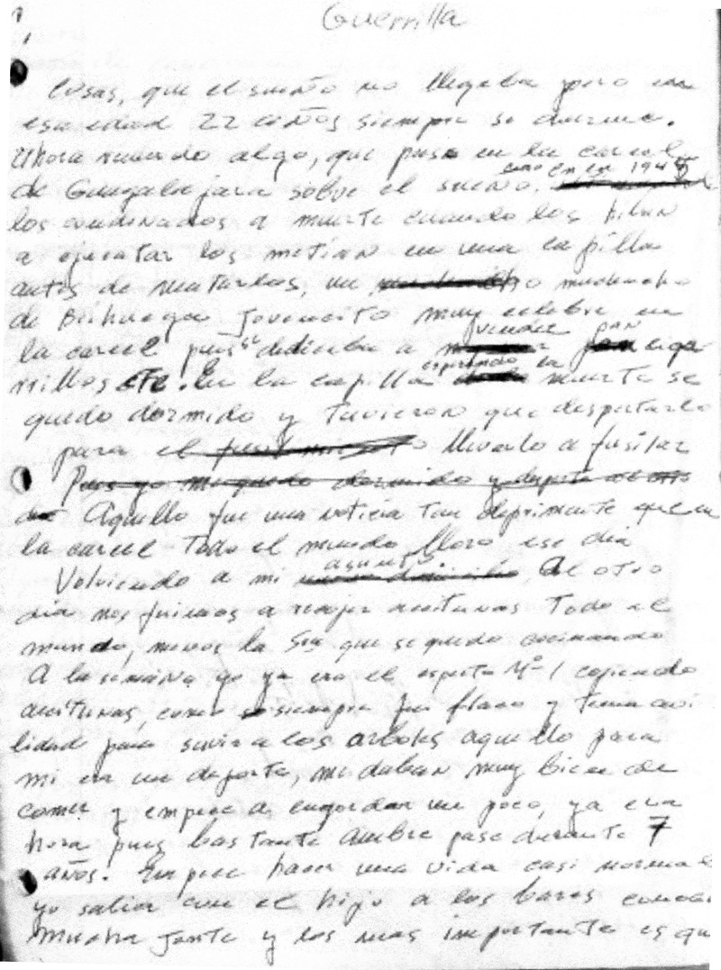 memorias manuscritas de Carlos Blanco